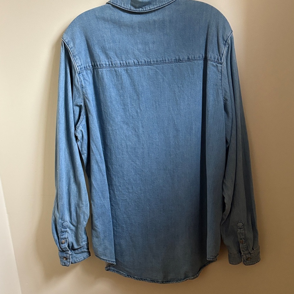 Universal Thread Light Blue Casual (tan) Button Down Shirt with pocket - Picture 3 of 8